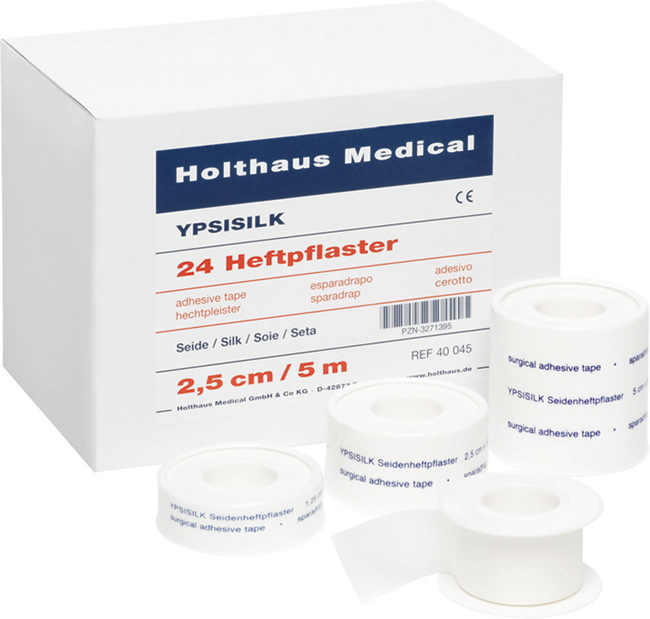 HOLTHAUS YPSISILK Heftpflaster auf Spule mit Schutzring