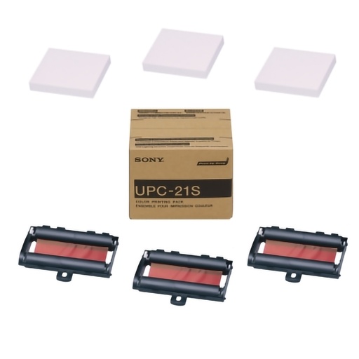 SONY UPC-21S Color-Fotodruckpaket bestehend aus:- 240 Blatt Druckmedium- Farbband-Kassetten