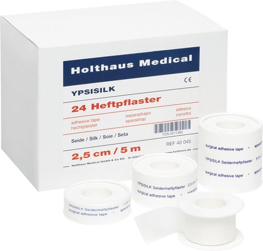 HOLTHAUS YPSISILK Heftpflaster auf Spule mit Schutzring